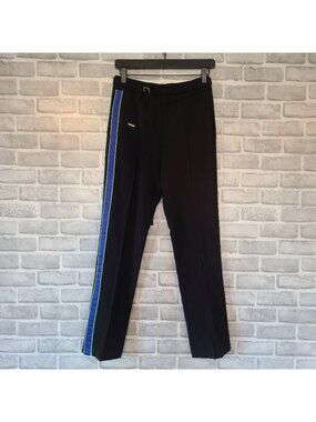 Mukzin Black Side Stripe Straight Leg Trousers Medium NWT Cyber Chic Techwear